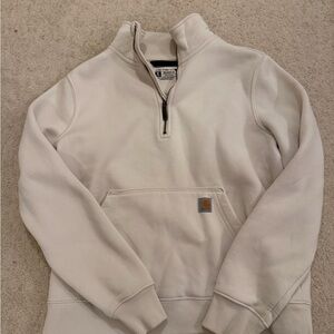 Carhartt Womens Cream Quarter-Zip Sweater